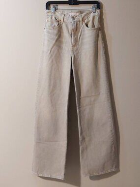 Levi's Tan Ribcage Wide Leg 5-Pocket Jeans Size: 27 x 32
